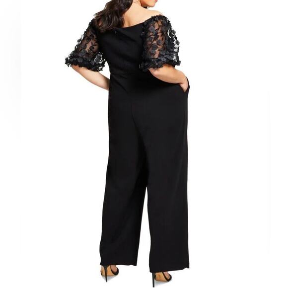 Xscape "BELLE" OFF SHOULDER SCUBA CREPE JUMPSUIT Size 14 New w/ Tag MSRP $219 - Picture 8 of 15
